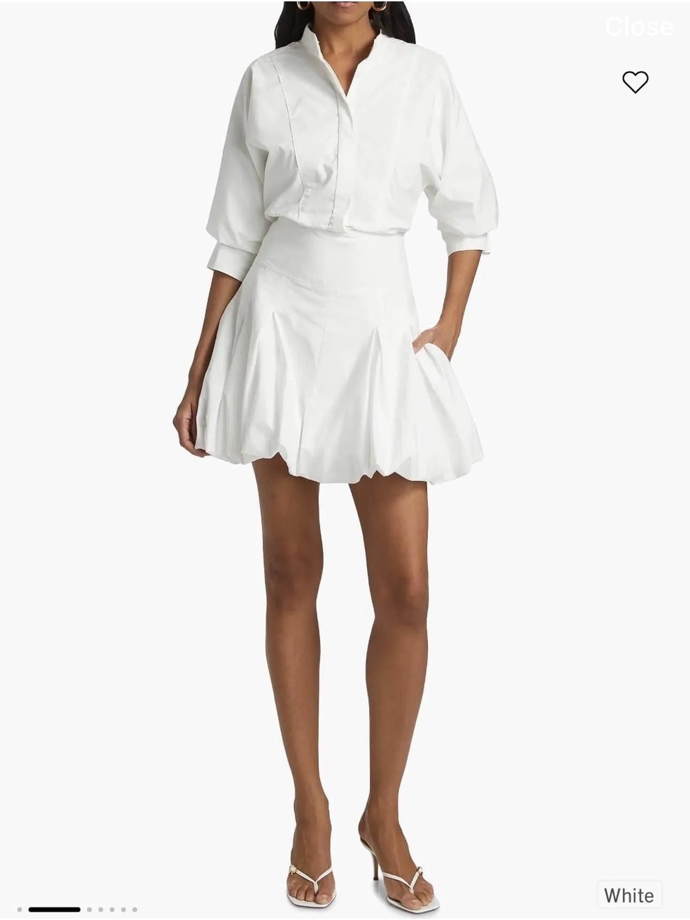 SIMKHAI White Effie Bubble Dress - Picture 3 of 7